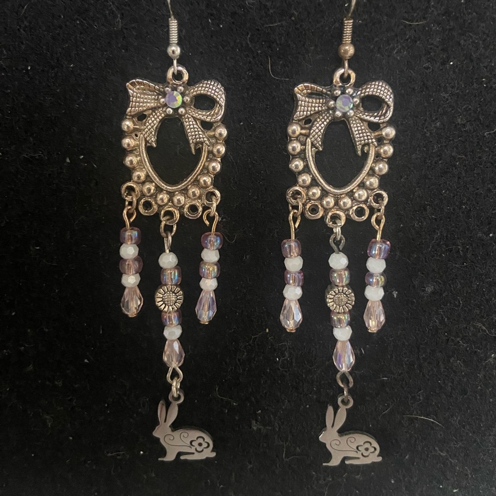 Hand crafted chandelier style dangle earrings
